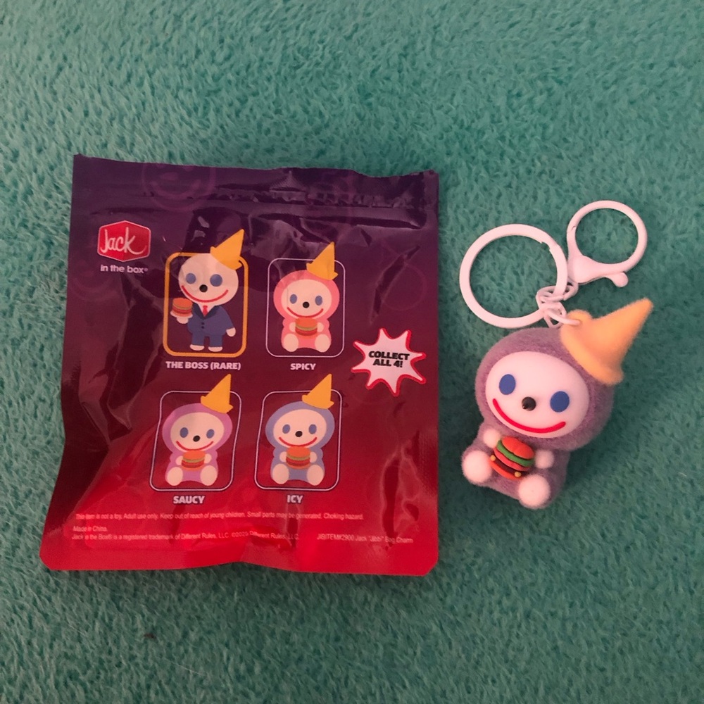 Jack in the Box Saucy Keychain Toy. Limited edition charm.